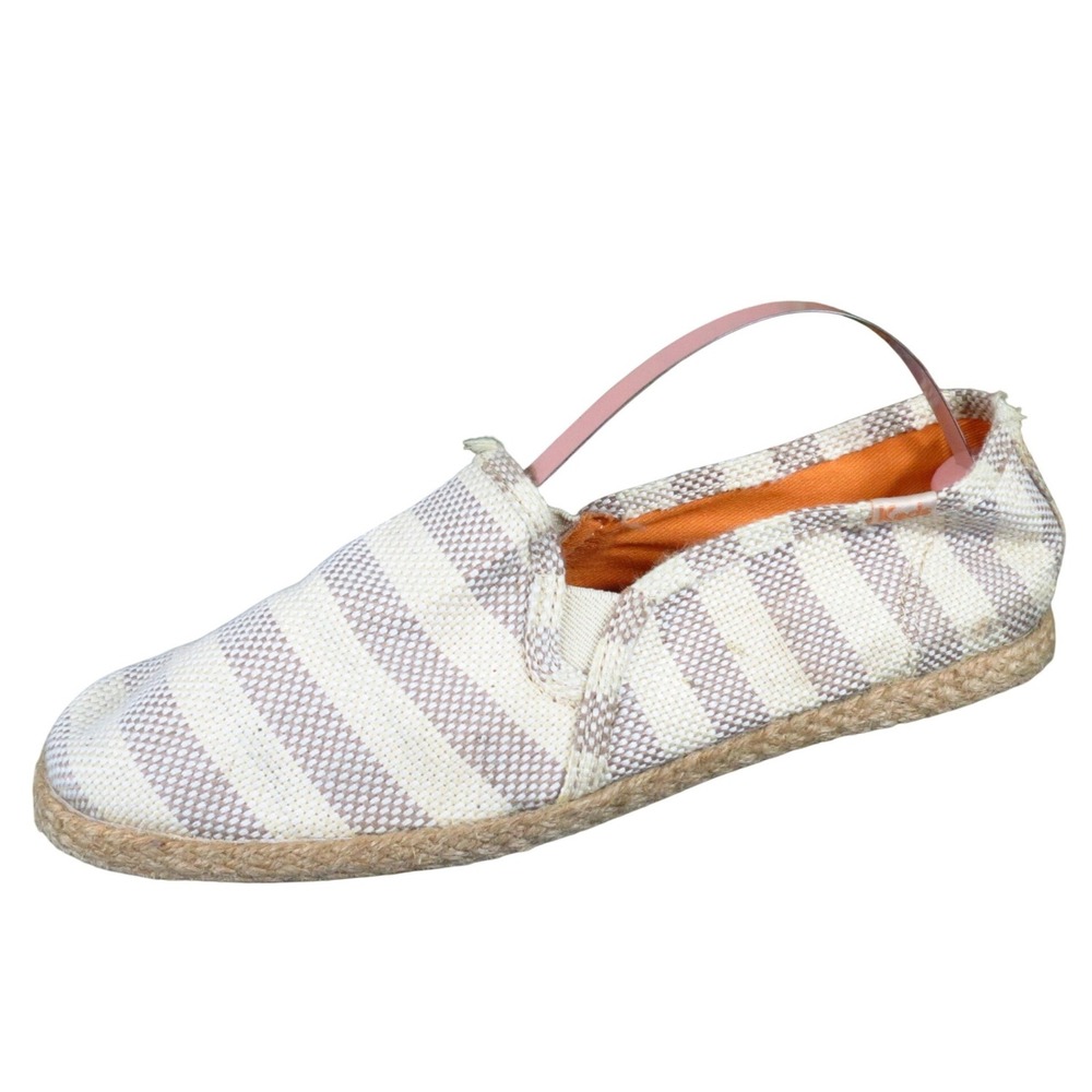 Keds WF46409M Womens‎ Espadrille Slip On Shoes Size 6 Casual Brown White Striped